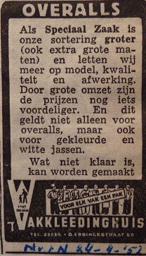 oudste advertentie 24-4-1952